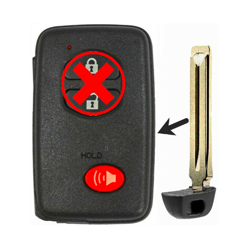 1x- New Replacement Keyless Key Fob For TOYOTA PROXIMITY REMOTE Key Blade Only