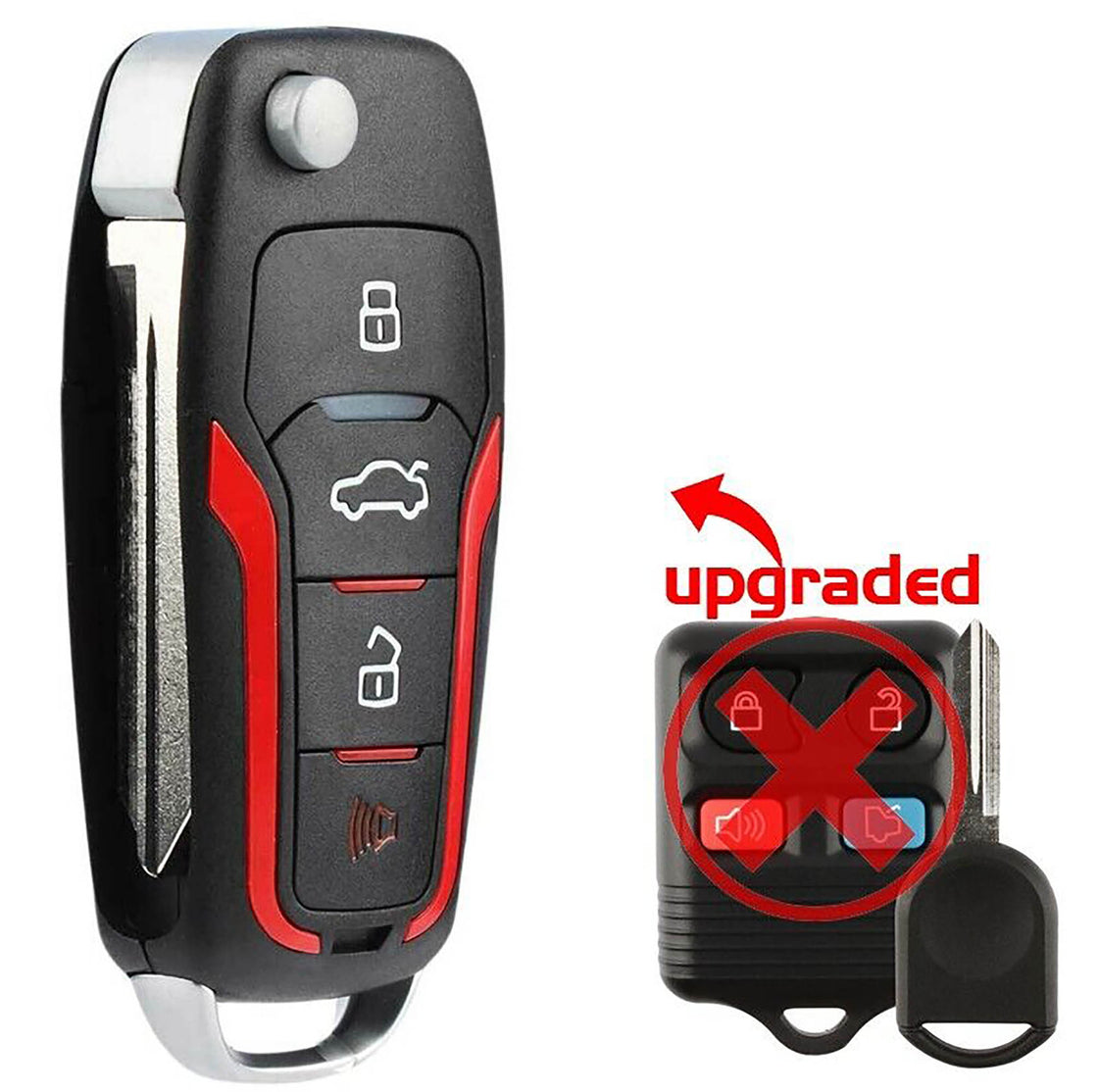 1x New Replacement Remote Key Fob Compatible with & Fit For Ford Lincoln Mercury Mazda Vehicles - MPN CWTWB1U345-04