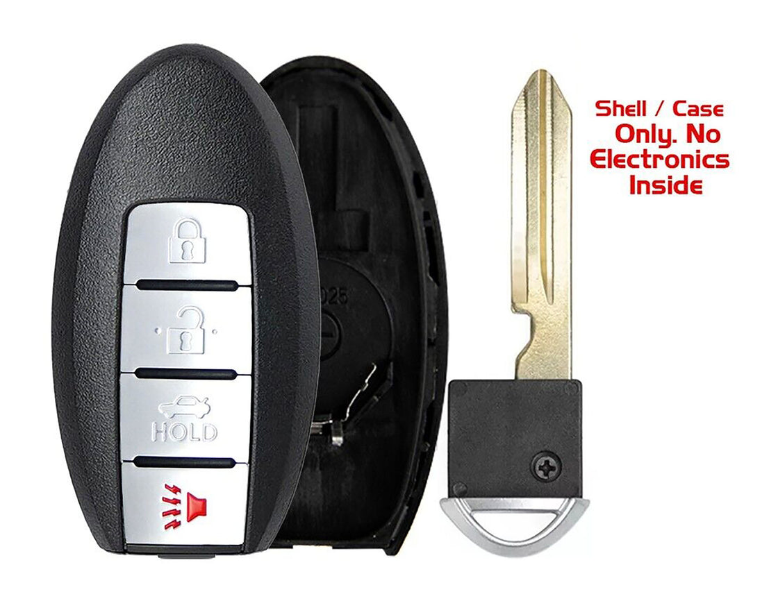 1x New Replacement Proximity Key Fob SHELL / CASE Compatible with & Fit For Nissan Infiniti - MPN CWTW-SHELL-04 (NO electronics or Chip inside)