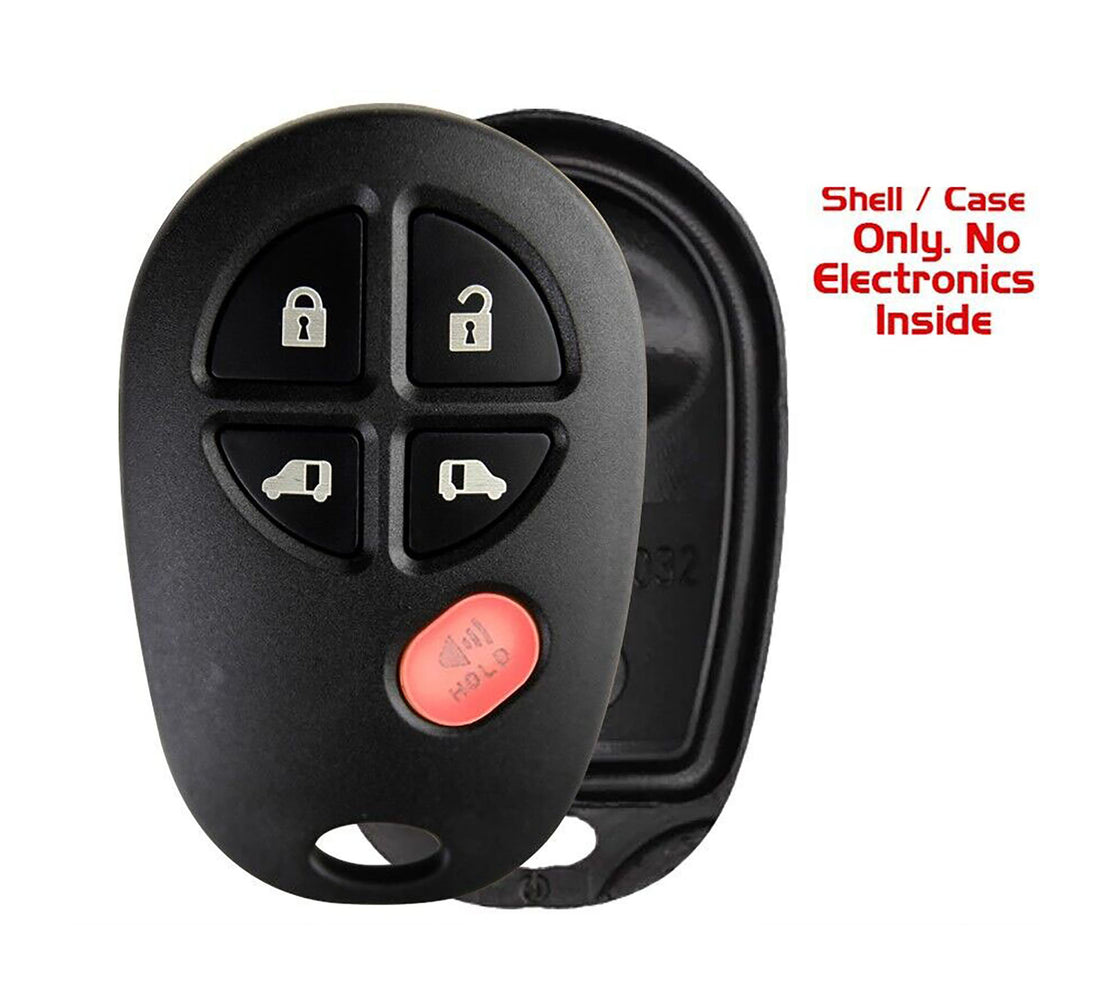 1x New Replacement Key Fob Remote SHELL / CASE Compatible with & Fit For 2004-2020 Toyota Sienna - MPN GQ43VT20T-04 (NO electronics or Chip inside)