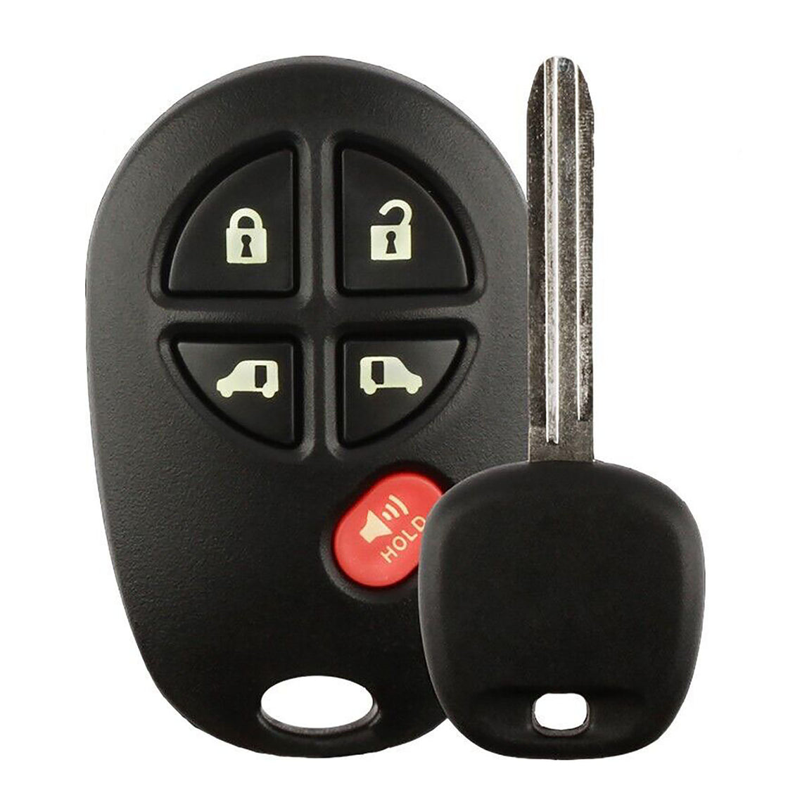 1x New Replacement Transponder Key Remote Compatible with & Fit For 2004-2010 Toyota Sienna - Dot chip - MPN TOY44D-PT-C-06