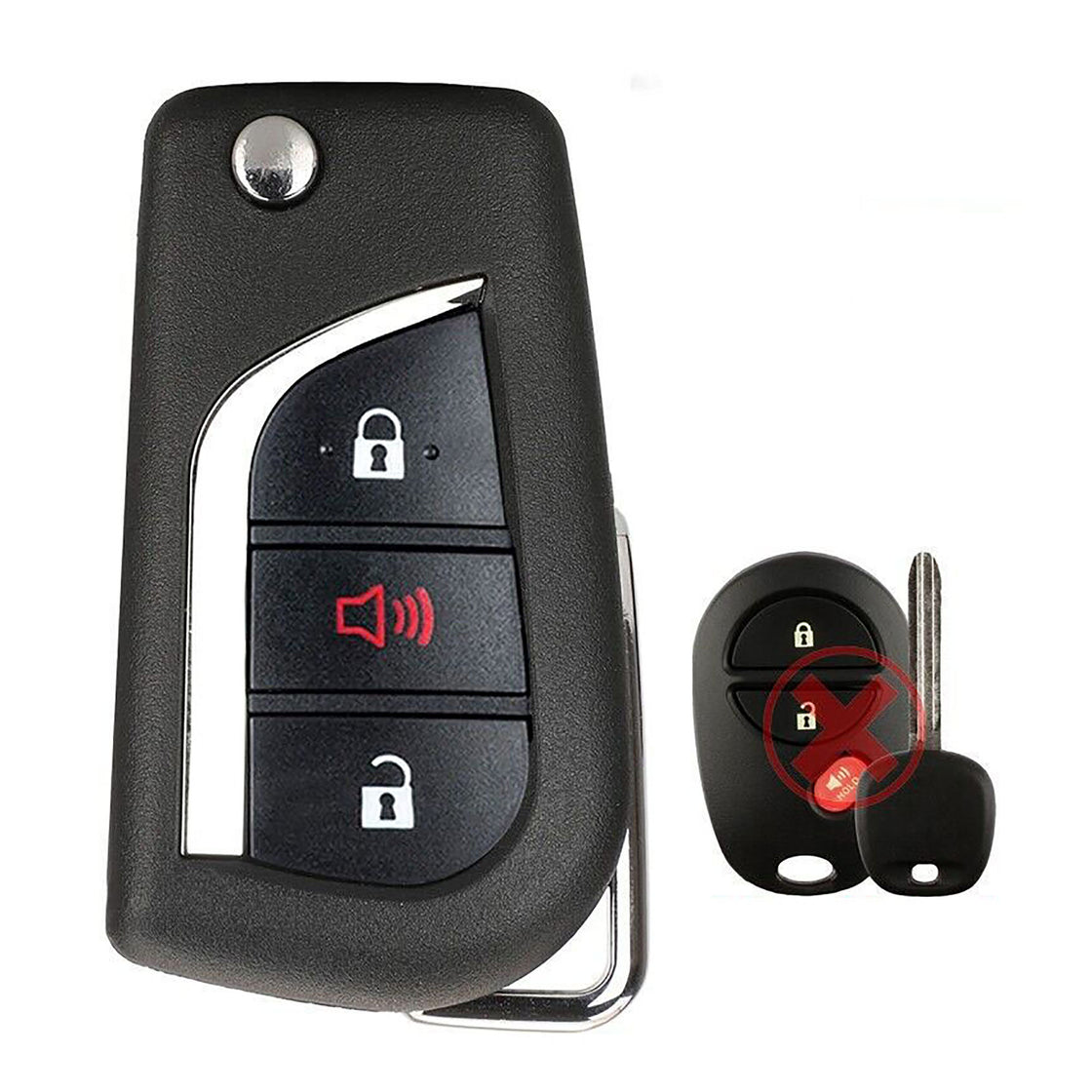 1x New Replacement Transponder Key Remote Compatible with & Fit For Toyota Dot chip - MPN TOY44D-PT-C-10