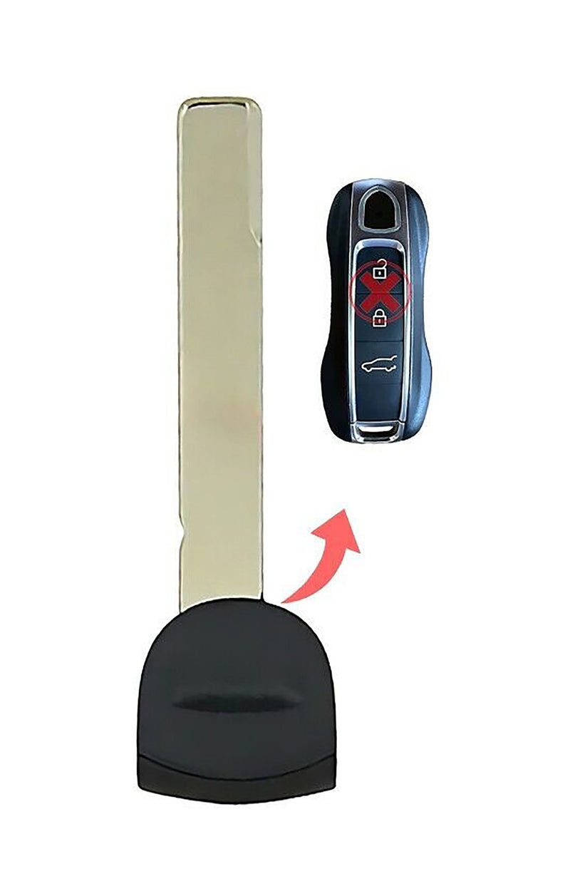 1x New Replacement Proxy Key Fob Remote Uncut Insert Blade Compatible with & Fit For Porsche - MPN IYZ-PK3-03