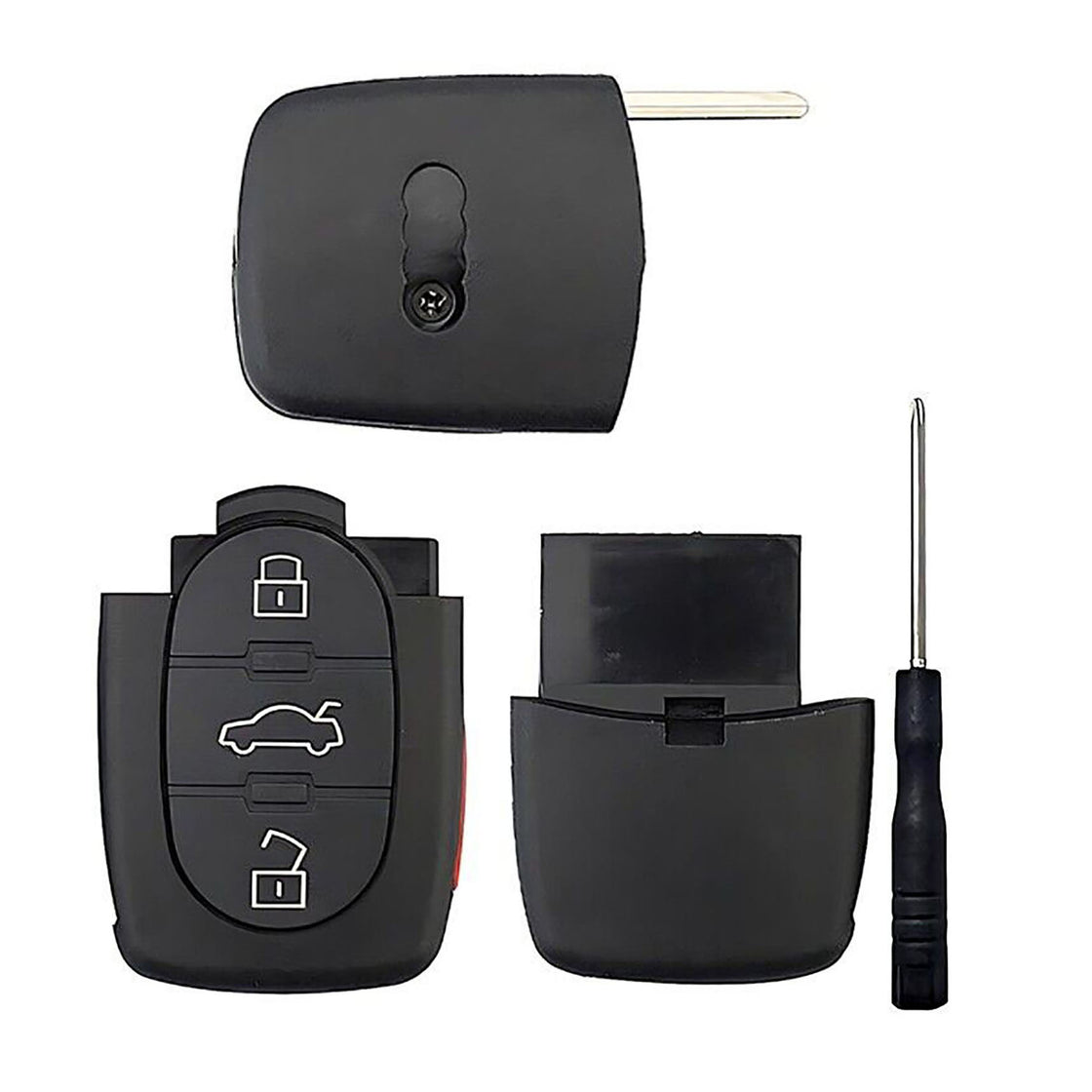 1x New Quality Replacement Key Fob Remote SHELL / CASE Compatible with & Fit For Audi Vehicles - MPN MYT8Z0837231-04 (NO electronics or Chip inside)