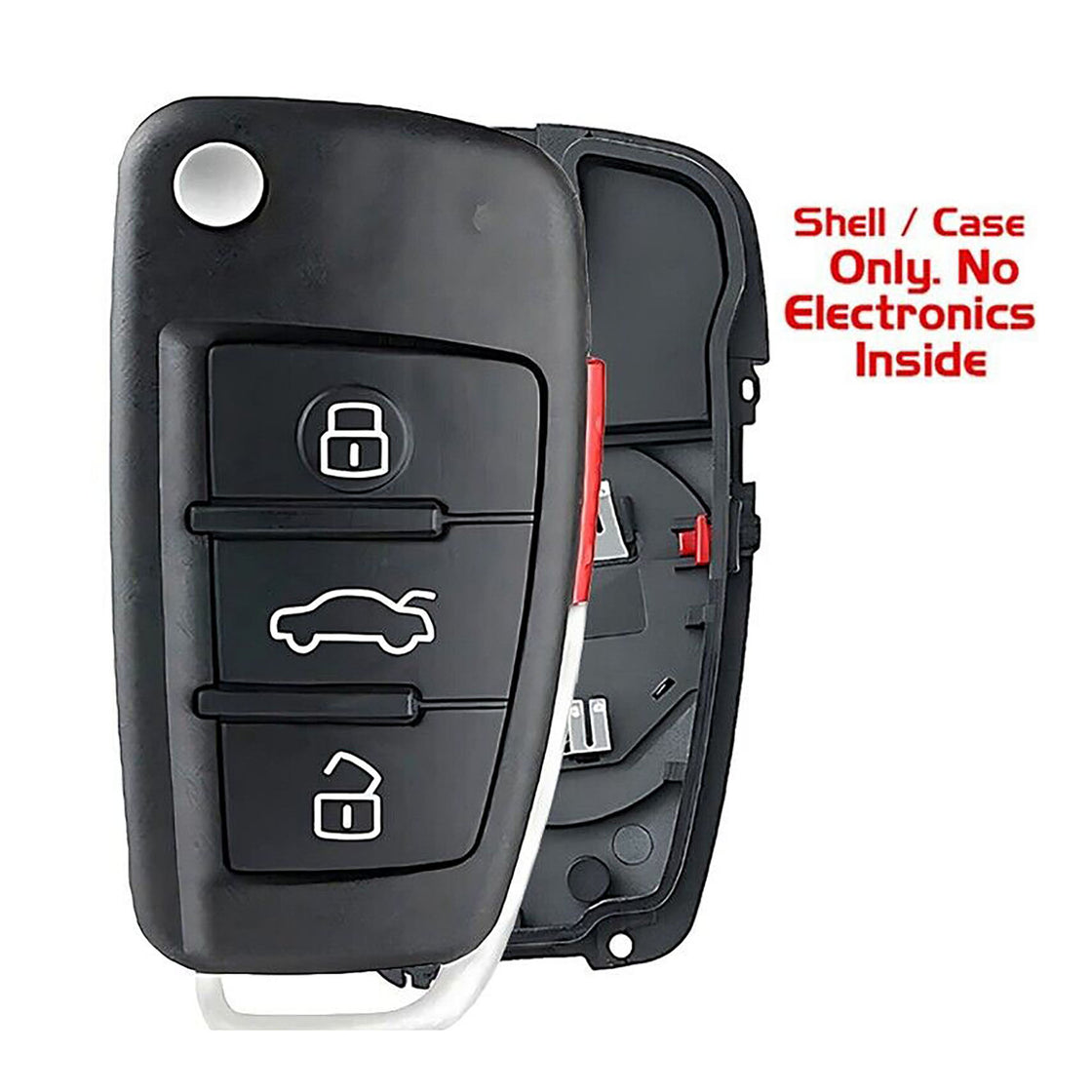 1x New Quality Replacement Key Fob Remote SHELL / CASE Compatible with & Fit For Audi Vehicles - MPN NBG009272T-02 (NO electronics or Chip inside)