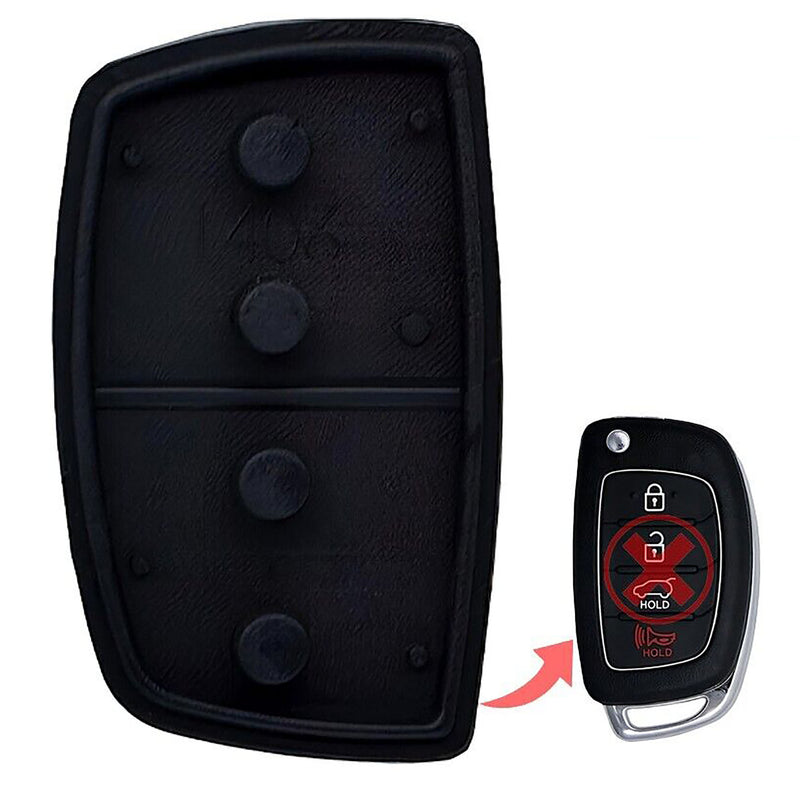 1x New Replacement Key Fob Remote Rubber Buttons Pad Compatible with & Fit For Hyundai Vehicles - MPN TQ8-RKE-3F04-06