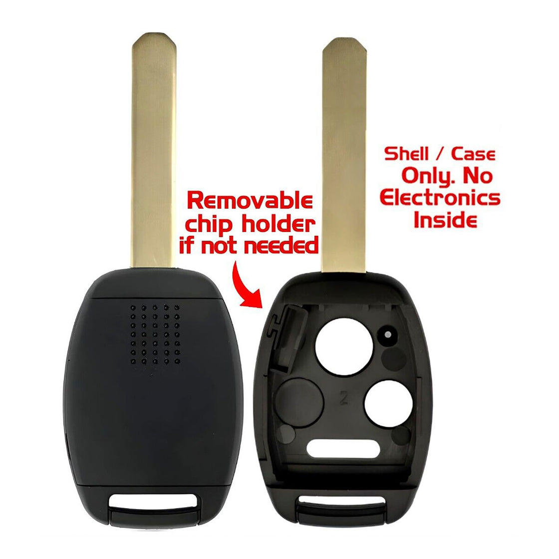 1x New Replacement Key Fob Remote Extremely Strong SHELL / CASE Compatible with & Fit For Honda - MPN N5F-S0084A-S-04 (NO electronics or Chip inside)