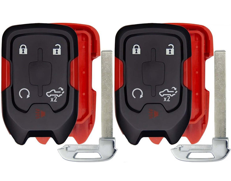 2x New Replacement Proximity Key Fob SHELL / CASE Compatible with & fit for Select GM GMC Vehicles - HYQ1EA-S-RED-01 - (No Electronics or Chip Inside)